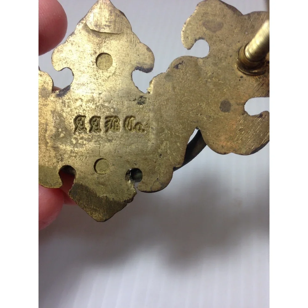 Antique Brass Drawer Pull lot 2 Ornate Hardware
